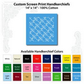 14"x14" Columbia Blue Custom Printed Imported 100% Cotton Handkerchief